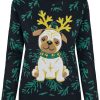 Urban Classics Trojor & Cardigans | Ladies Pug Christmas Sweater