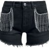 Rock Rebel by EMP Byxor | Svarta Shorts Med Strassdetaljer