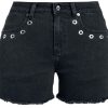 Rock Rebel by EMP Byxor | Rock Rebel X Route 66 - Svarta Shorts Med Oljetter