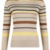 Voodoo Vixen Trojor & Cardigans | High-Neck Striped 70S Jumper