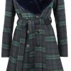 Voodoo Vixen Kappor | Double-Breasted Tartan Dress Coat