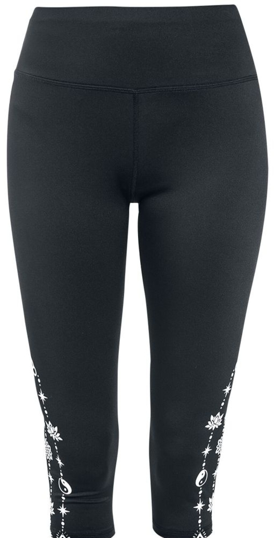 EMP Special Collection Byxor | Sport Och Yoga - Svarta 3/4-Leggings Med Sidotryck