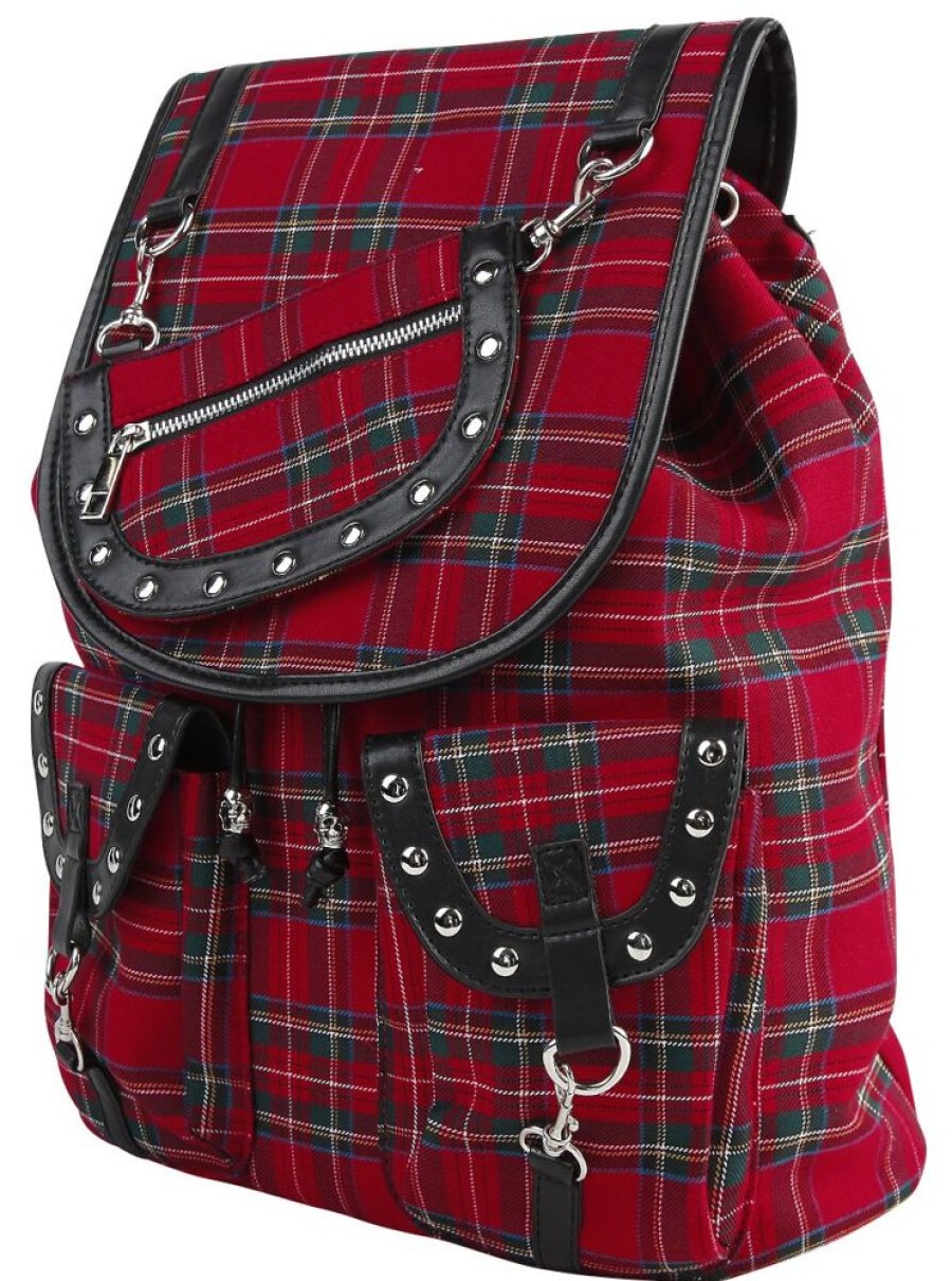 Banned Vaskor | Red Tartan Backpack