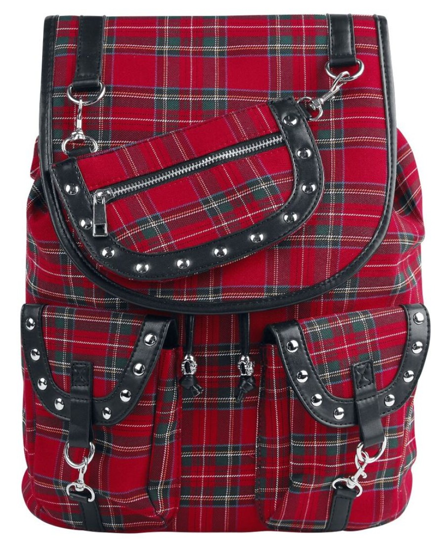 Banned Vaskor | Red Tartan Backpack