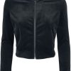 Urban Classics Trojor & Cardigans | Ladies Short Velvet Zip Hoodie