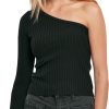 Urban Classics Trojor & Cardigans | Ladies' Short Rib Knitted One-Sleeve Jumper