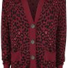 Jawbreaker Trojor & Cardigans | Maneater Red Leopard Print Oversized Cardigan