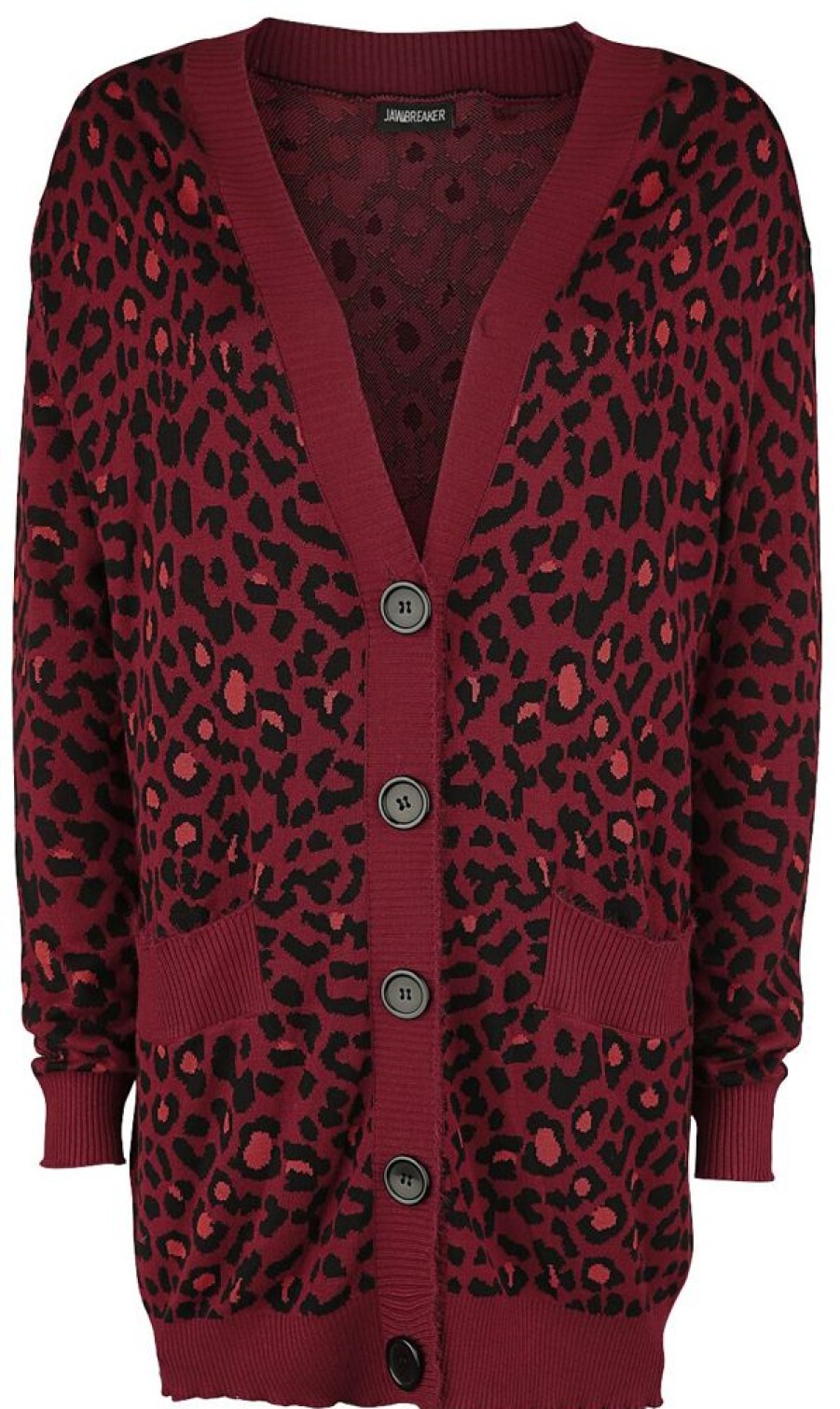 Jawbreaker Trojor & Cardigans | Maneater Red Leopard Print Oversized Cardigan