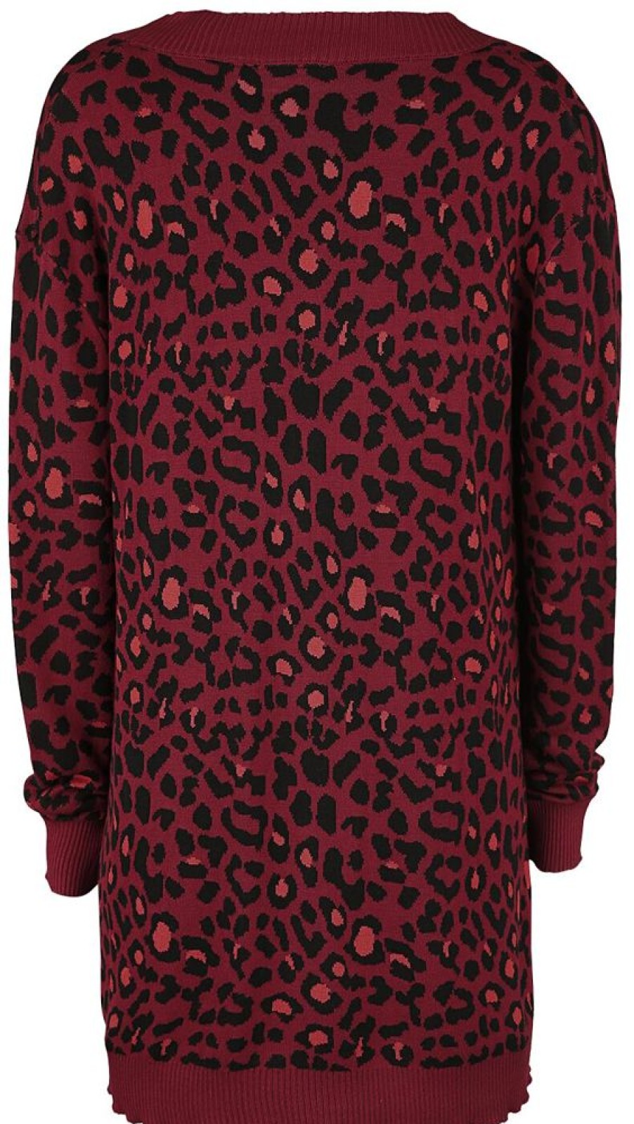 Jawbreaker Trojor & Cardigans | Maneater Red Leopard Print Oversized Cardigan